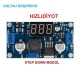 Voltmetreli Lm2596 Ayarlanabilir Güç Kaynağı Step Down Modül