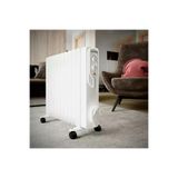 Voltomat Termostatlı 2500 W 11 Dilim Yağlı Radyatör Petek Gibi Kalorifer Elektrikli Isıtıcı Beyaz & Siyah