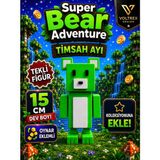 Voltrex Design Super Bear Adventure Timsah Ayı Figür Oyuncak | Oynar Eklemli 15 cm Hediyelik Koleksiyon Figürü