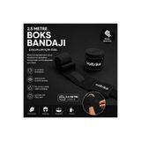 Voltrike Çocuk Boks-Kickbox-Muay Thai-Sanda El Bandajı Siyah 2.5 Metre