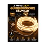 Volttrend 10 Metre 220V Neon LED Şerit Günışığı (3200k) - Tak Çalıştır Set - Fişli Trafo Gerektirmez Esnek LED