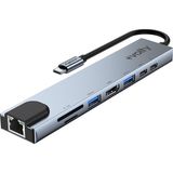 Volty Type-C Çoğaltıcı Hub 8 In 1 | 4K Hdmı, 100W Pd, Ethernet, Sd/tf, USB 3.0 (V301001) - Gri