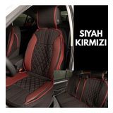 Volvo 480 Lüx Oto Koltuk Minderi Ön Arka 5'li Set ELEGANCE Serisi SİYAH KIRMIZI