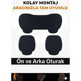 Volvo S90 (Eski Nesil) 1996–1998 Uyumlu 3 Parça Kapitone Oturak Araba Koltuk Suni Deri Siyah Sarı - Kaymaz | Trobus - Siyah - Sarı