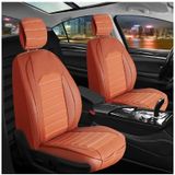 Volvo Xc60 Yeni Uyumlu Lüks Deri Oto Koltuk Kılıfı Ön/arka 5li Set Original Tarçın