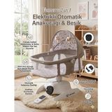 Vomero Rosy 2 In 1 Elektrikli Otomatik Sallanan Ana Kucağı / Beşik - Bej
