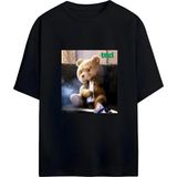 Von Labas Ted Bear- Ayı Teddy Tasarımlı Yüksek Baskı Kaliteli Unısex Yeni Sezon Oversıze Pamuklu T-Shırt - Siyah