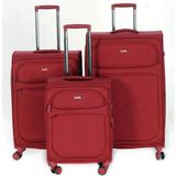 Vona Bags 3'lü Valiz Seti 4 Teker Kumaş Valiz - Bordo