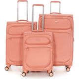 Vona Bags 3'lü Valiz Seti 4 Teker Kumaş Valiz - Yavruağzı
