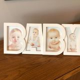 VonaHome Fotoğraf Çerçevesi Bebek - BABY Yazılı - Masaüstü ve Duvara Asılabilen - 18x45cm