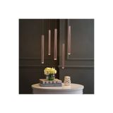 Vonalight Modern Led Rose Fırın Boya 5li Boru Sarkıt Avize 3000k