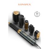 vonapex Volure Gri 6 In 1 Multi Styler, Saç Şekillendirici, Saç Maşası, Hava Üflemeli Saç Düzleştirici, Fön Makinesi