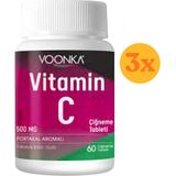 Vonka Voonka Vitamin C Çiğneme 60 Tablet - 3 Adet (Toplam 180 Tablet) - Dezenfektan Hediyeli (%72 Alkol)