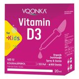 Vonka Voonka Vitamin D3 400 Iu Kids Çocuklar Için Sprey 20 ml - Dezenfektan Hediyeli (%72 Alkol)