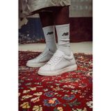 Voo Shoes Hakiki Dana Derisi +7 cm Boy Uzatan Sneaker – Beyaz Hasır Desenli Erkek Spor Ayakkabı