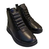 Voog 23662 Kadın Deri Casual Comfort Bot Siyah