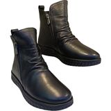 Voog 23663 Kadın Deri Casual Comfort Bot Siyah