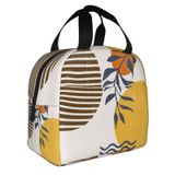 VOOHDDY Boho Soyut Gün Batımı Modern Yalıtımlı Öğle Yemeği Çantası Kadınlar İçin Yeniden Kullanılabilir Öğle Yemeği Kutusu Konteyner Su Geçirmez Taşınabilir Soğutucu Termal Tote Çanta Çalışma Ofis