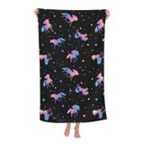 VOOHDDY Unicorn Star Girly Plaj Havlusu Yumuşak Emici Mikrofiber Hızlı Kuruyan Büyük Banyo Havluları Banyo Kadın Erkek Erkek Kız Havuz Kamp Seyahat Yüzme Piknik Sporları için