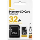 vooka 32 GB Micro Sd Hafıza Kartı Class 10 – Sd Adaptörlü Hızlı Veri Aktarımı, - FD4