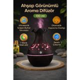 VOOKA Ahşap Görünümlü Aroma Difüzör 130 ml Ultrasonik Soğuk Buhar Sessiz RGB LED Otomatik