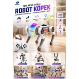 vooka Akıllı Robot Köpek Uzaktan Kumandalı Programlanabilir Akrobatik Takla Atan Zıplayan Işıklı Sesli Robot Oyuncak - Beyaz