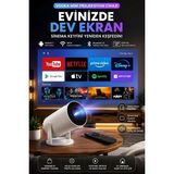 Vooka Android 11 Mini Akıllı Projeksiyon Cihazı 720P Hd Wifi 6 Bluetooth 5.0 200 Ansı HDMI USB Taşınabilir Projektör - Beyaz