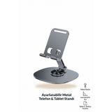 Vooka Ayarlanabilir Metal Telefon Tablet Standı | Katlanabilir Masaüstü Tutucu, Kaymaz, Ergonomik