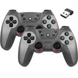 vooka Çiftli Joystick Gamepad 2.4g USB Bağlantılı TV ve PC Uyumlu Kablosuz Oyun Deneyimi - Gri