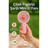 vooka Fan Soğutucu Meyve Figürlü Mini Vantilatör Klima Güçlü Serinletici Taşınabilir Şarjlı Masa Üstü Sessiz Standlı - Pembe