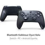 vooka Kablosuz Bluetooth Oyun Kolu Switch Pc Android Uyumlu Titreşimli Ergonomik Gamepad - Siyah