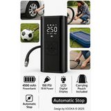 vooka Kablosuz Hava Kompresörü Taşınabilir Lastik Şişirme Pompası 150 Psı Dijital Göstergeli Type-C Şarjlı Araç Lastik Pompası Mini Kompresör Powerbank Özellikli LED Fenerli Araba Motor Bisiklet Top Şişirme - A7744