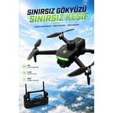 vooka Katlanabilir Hd Kameralı Drone | 360° Engel Algılama | Ekranlı Kumanda | 2.4g Uzaktan Kontrol | Profesyonel Hava Fotoğrafçılığı Drone - Siyah - R68