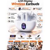 vooka LCD Ekranlı Wireless Earbuds Kulaklık - Beyaz