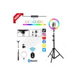 VOOKA Lipon Ring Fill Light Rgb Led Işıklı Tripod 8ınç Halka Youtuber Tiktok Makyaj Işığı Ayaklı 8ınç