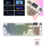 vooka Taaruz Kc1 Rgb Kablosuz Mekanik Red Switch Oyuncu Klavyesi LCD Ekranlı Bluetooth 5.0+2.4g Usb+Type-C Kablolu Bağlantı - Mecha