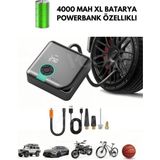 vooka Yeni 4000 Mah Şarjlı Hava Pompası Araç Lastik, Bisiklet, Top Şişirme Oto Hava Kompresörü Powerbank