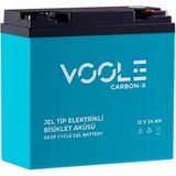 VOOLE 12V 24 AH ELEKTRİKLİ BİSİKLET AKÜSÜ DEEP CYCLE GEL BATTARY CARBON-X (181*77*170) (6.60 KG)