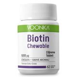 Voonka Biotin 5000 mcg Çikolata Kahve Aromalı 62 Çiğneme Tableti