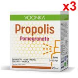 Voonka Propolis Pomegranate Damarotu Nar Kabuğu Zencefil Mentol 3x20 ml Sprey