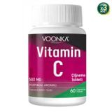 Voonka Vitamin C Çiğneme Tableti Vitamin C İçeren Portakal Aromalı 60 Tablet 3 Adet