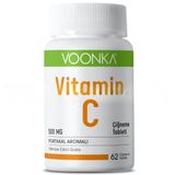 Voonka Vitamin C Çiğneme Tableti Vitamin C İçeren Portakal Aromalı 62 Tablet - Eski Ambalaj