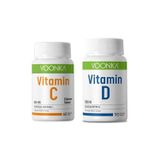 Voonka Vitamin C Portakal Aromalı 62 Çiğneme Tableti Vitamin D İçeren Takviye Edici Gıda 90 Kapsül + Voonka Vitam