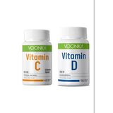 Voonka Vitamin C Portakal Aromalı 62 Çiğneme Tableti Voonka Vitamin D İçeren Takviye Edici Gıda 90 Kapsül + Voonka Vitamin D 90 Kapsül