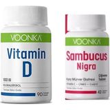 Voonka Vitamin D 90 Kapsül + Voonka Sambucus Nigra 42 Çiğneme Tableti