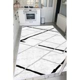 VOPTEKS Gri Halı Mutfak Halısı Makinede Yıkanabilir Halı Kaymaz Taban Halı