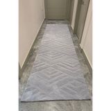 VOPTEKS Gri Peluş Yolluk Halı Kaymaz Taban Makinede Yıkanabilir Gri Peluş Halı