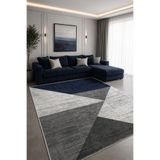 VOPTEKS Lacivert Halı Salon Halısı Makinede Yıkanabilir Halı Kaymaz Taban Halı