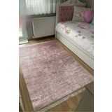 VOPTEKS Pembe Halı Çocuk Odası Halısı Makinede Yıkanabilir Kaymaz Taban Halı