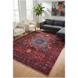 VOPTEKS Vintage Halı Salon Halısı Makinede Yıkanabilir Kaymaz Taban Halı